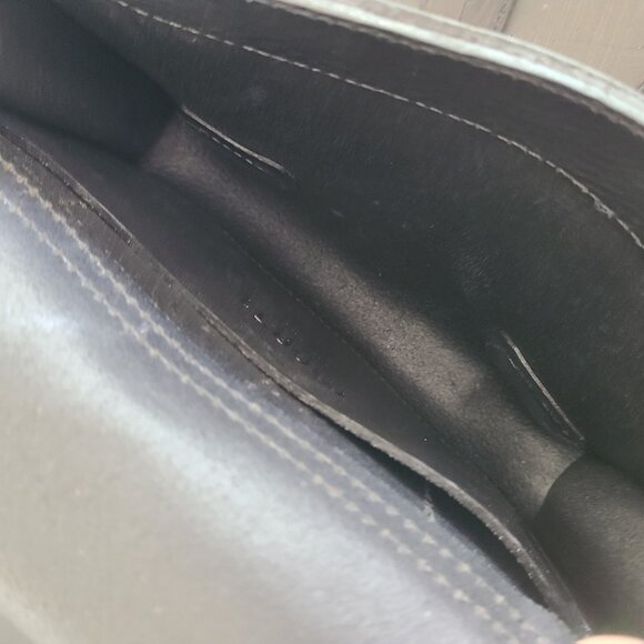 M0851 Shoulder Crossbody Bag Black Leather Small - Picture 10 of 10